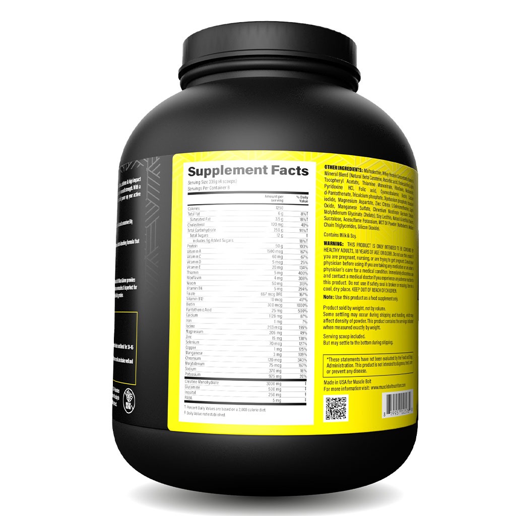 Muscle Bolt Mass Gainer Protein Powder Mix For Weight Gain, Vanilla 6lb