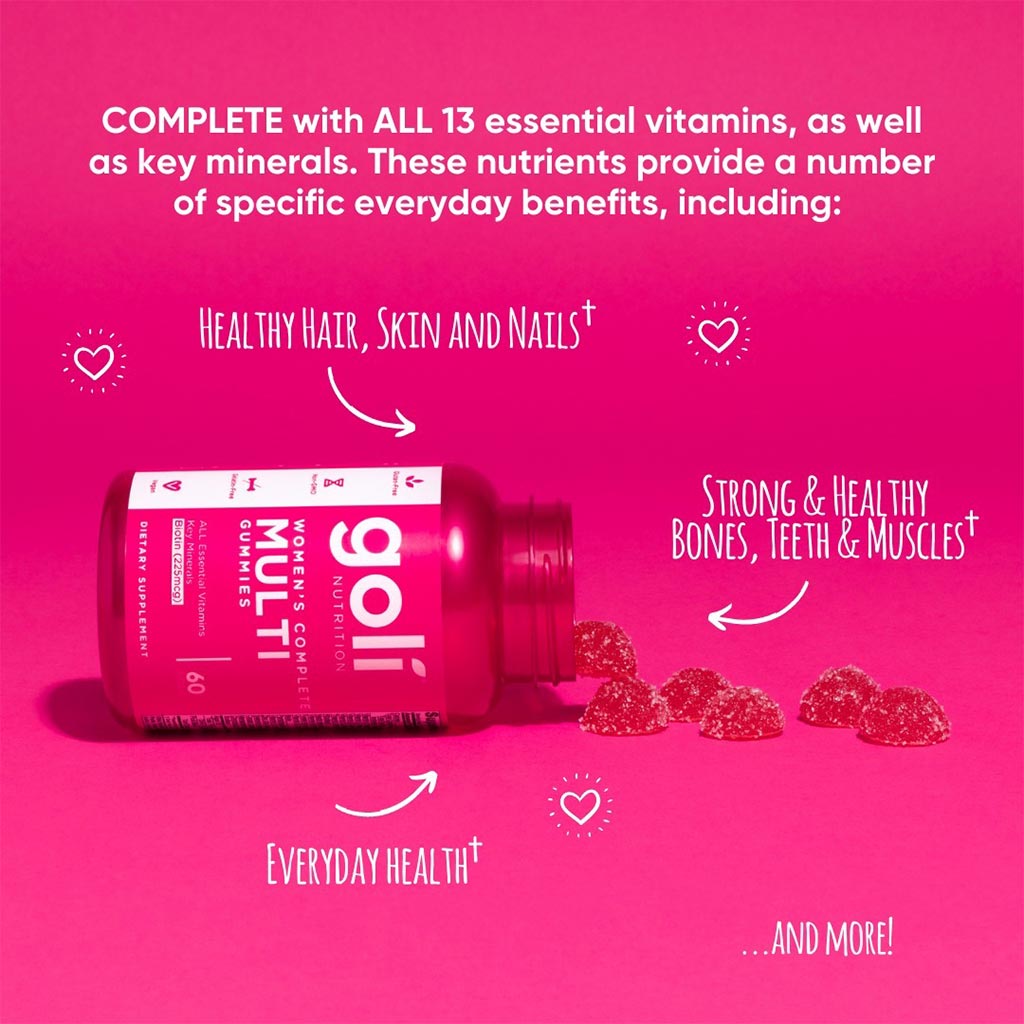Goli Nutrition Women's Complete Multi Gummies With All Essential Vitamins & Minerals, Pack of 60's