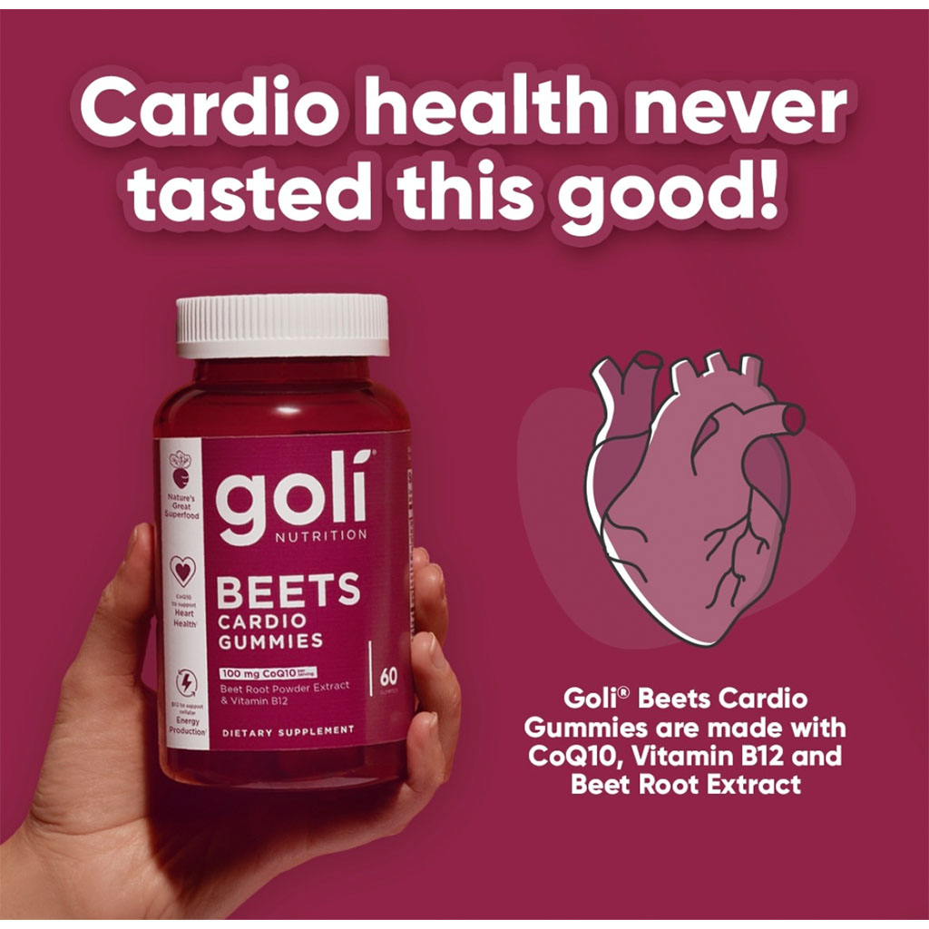 Goli Beets Cardio Gummies with CoQ10, Pack of 60's