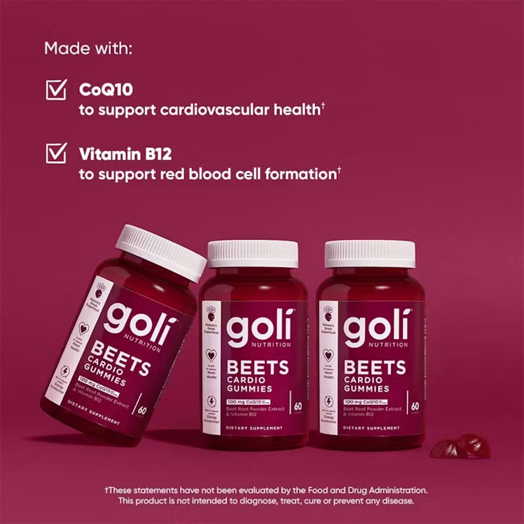 Goli Beets Cardio Gummies with CoQ10, Pack of 60's