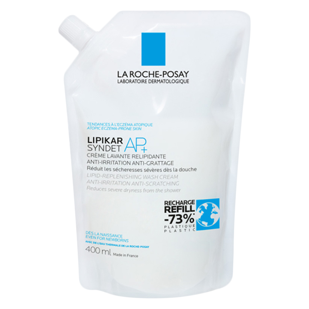 La Roche-Posay Lipikar Syndet AP+ Anti-Irritation & Anti-Scratching Cream Wash, Eco-Conscious Refill Pack 400ml