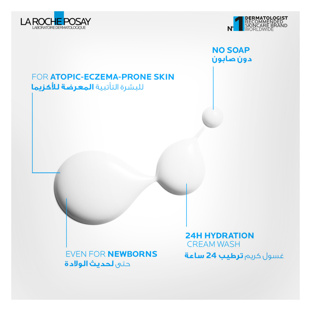 La Roche-Posay Lipikar Syndet AP+ Anti-Irritation & Anti-Scratching Cream Wash, Eco-Conscious Refill Pack 400ml