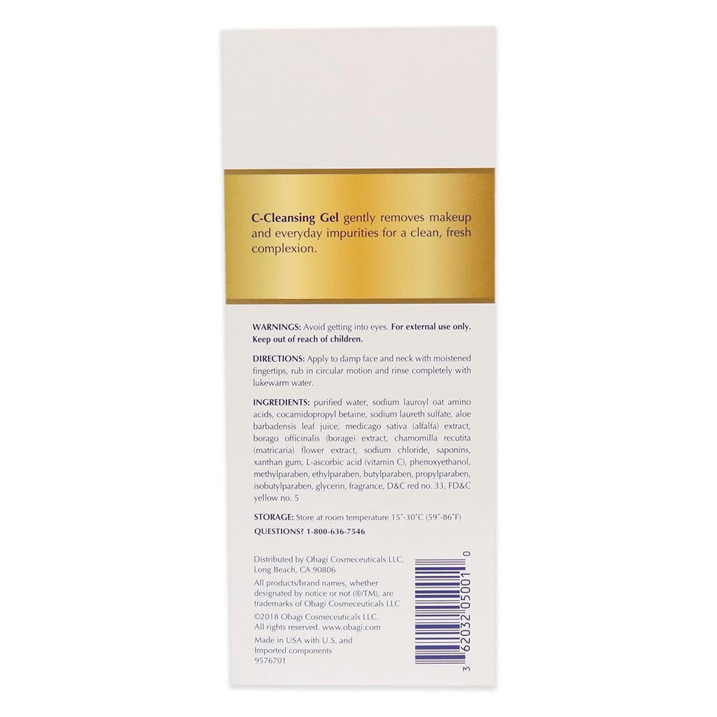 Obagi C Face Cleansing Gel With Vitamin C 177ml