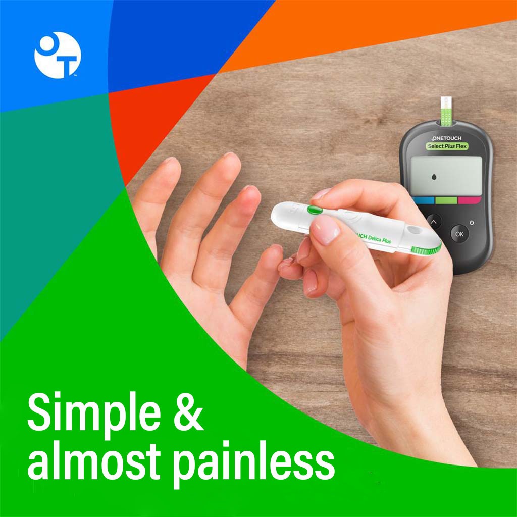 OneTouch Select Plus Flex Blood Glucose Monitoring System + OneTouch Select Plus Flex Test Strips, Pack of 50's + OneTouch Delica Plus Lancets, Pack of 100's OFFER PACK