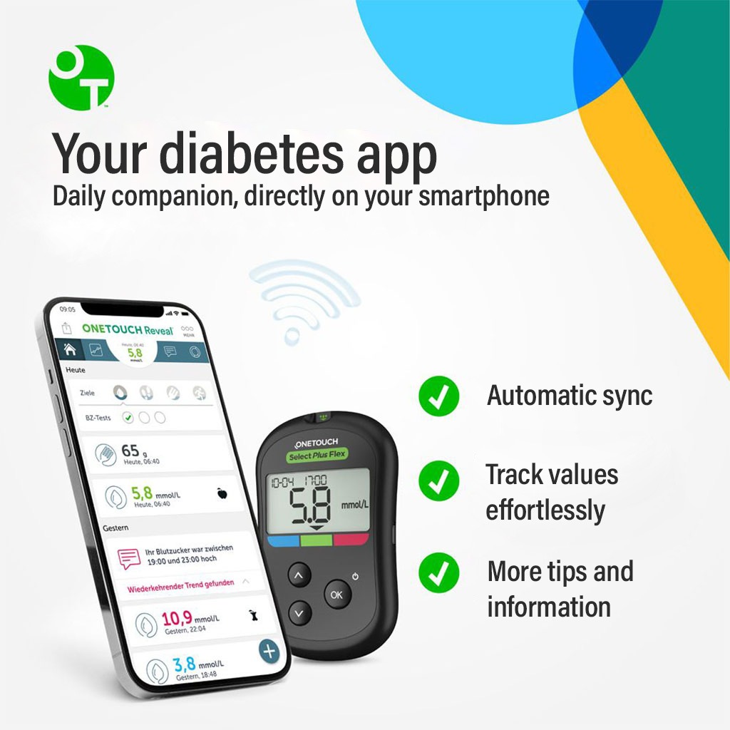 OneTouch Select Plus Flex Blood Glucose Monitoring System + OneTouch Select Plus Flex Test Strips, Pack of 50's + OneTouch Delica Plus Lancets, Pack of 100's OFFER PACK