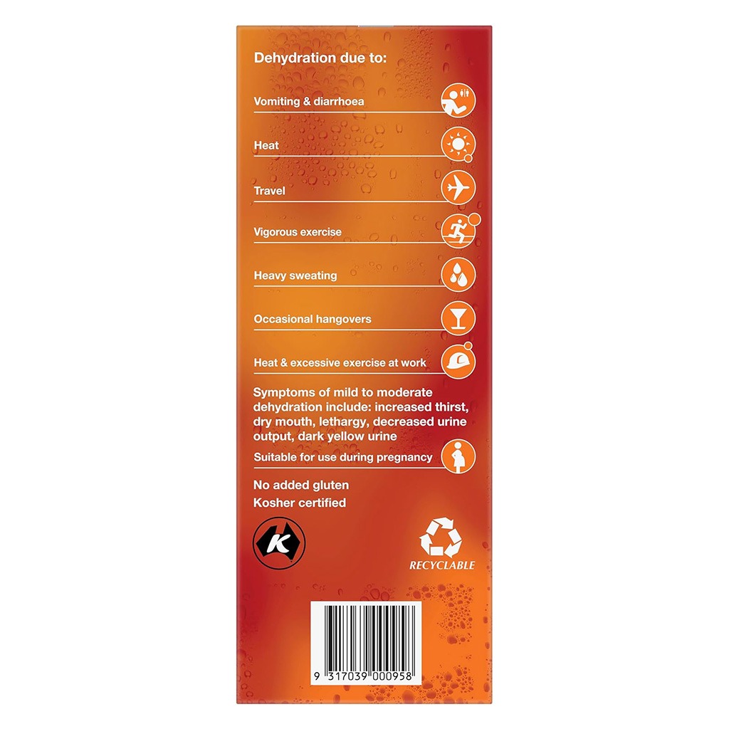 Hydralyte 62.5ml Electrolyte Ice Blocks For Dehydration, Orange Flavor, Pack of 16's