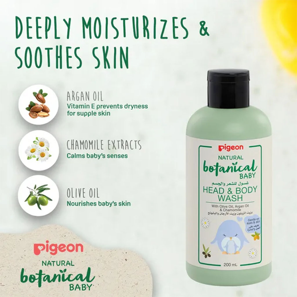 Pigeon Natural Botanical Baby Skincare Head & Body Wash 200ml