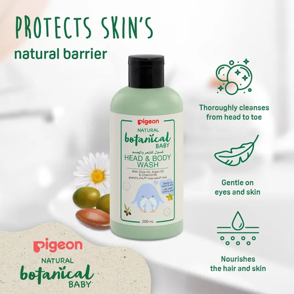 Pigeon Natural Botanical Baby Skincare Head & Body Wash 200ml