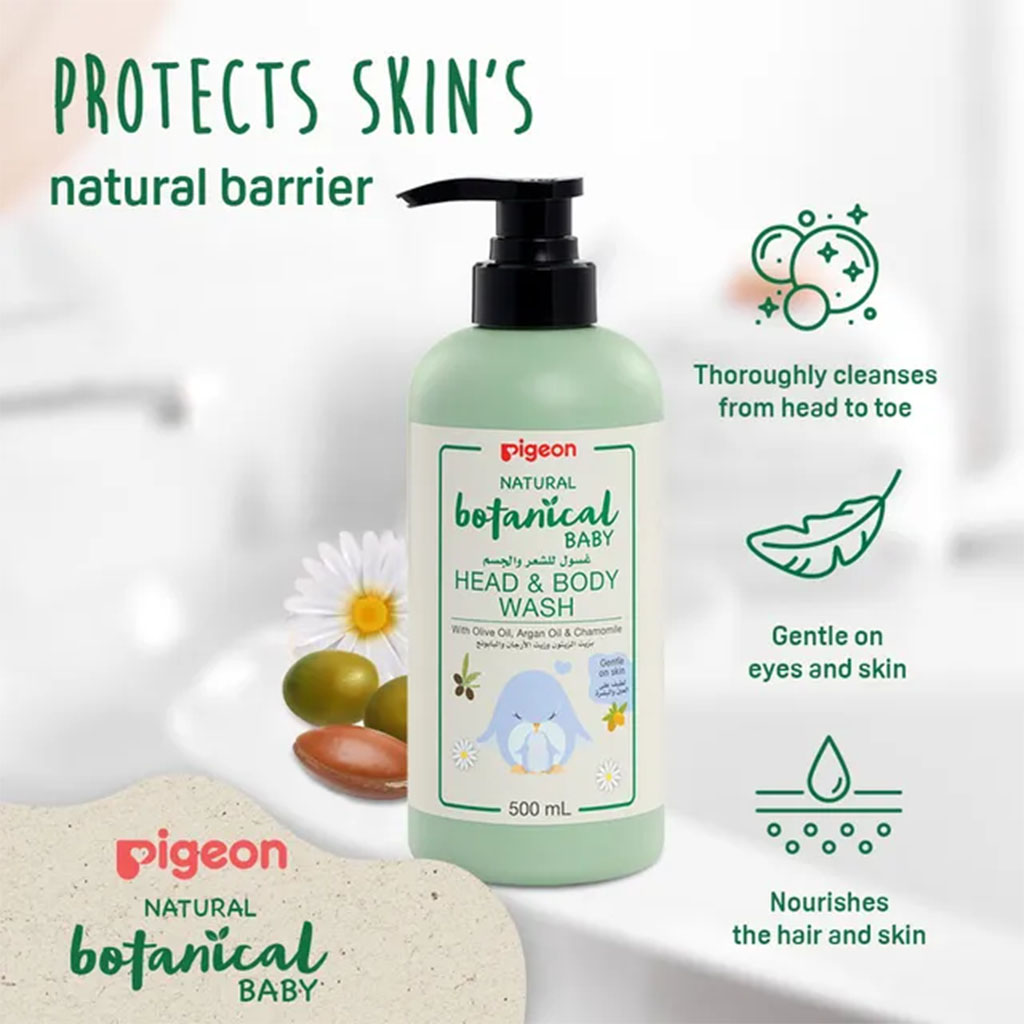Pigeon Natural Botanical Baby Skincare Head & Body Wash 500ml