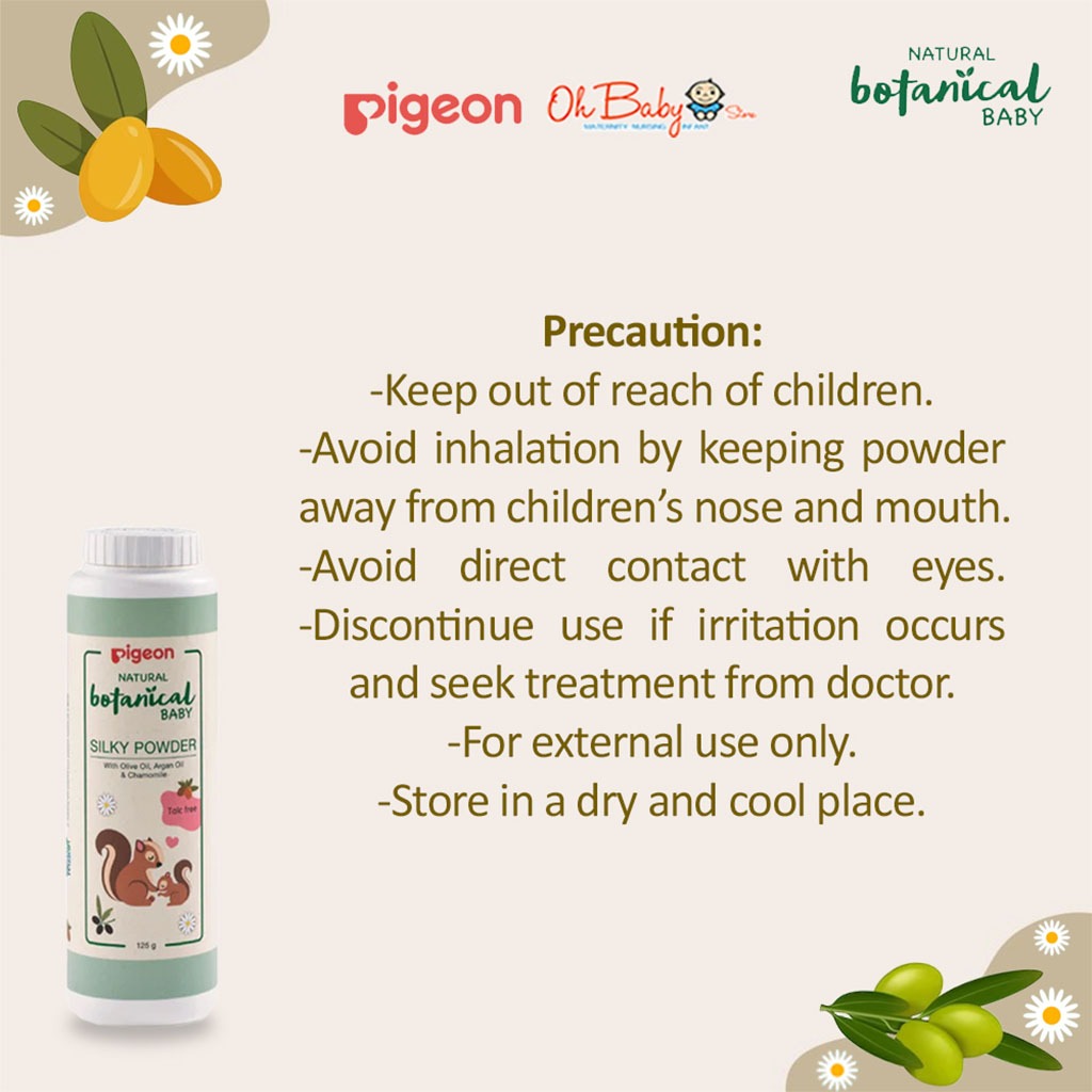 Pigeon Natural Botanical Baby Silky Talc-Free Powder 125g