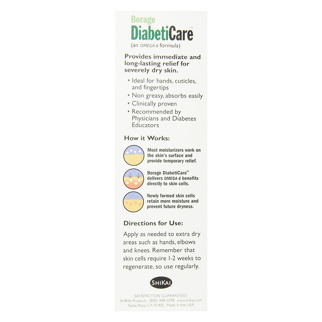 ShiKai Borage DiabetiCare Omega-6 Intensive Cream For Hands, Cuticles & Fingertips 100ml