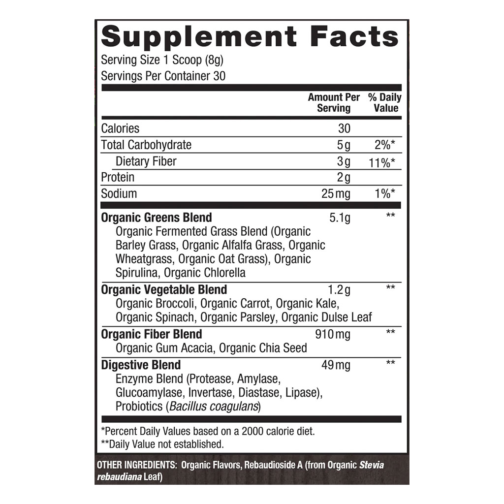 PlantFusion Organic Alkalizing Greens Fermented Superfood Powder Blend 240g