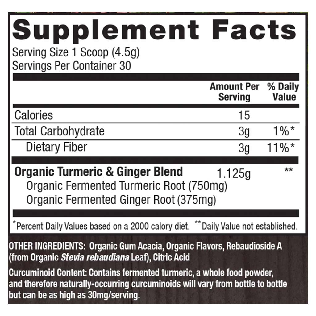 PlantFusion Organic Turmeric and Ginger Fermented Superfood Powder Blend 135g