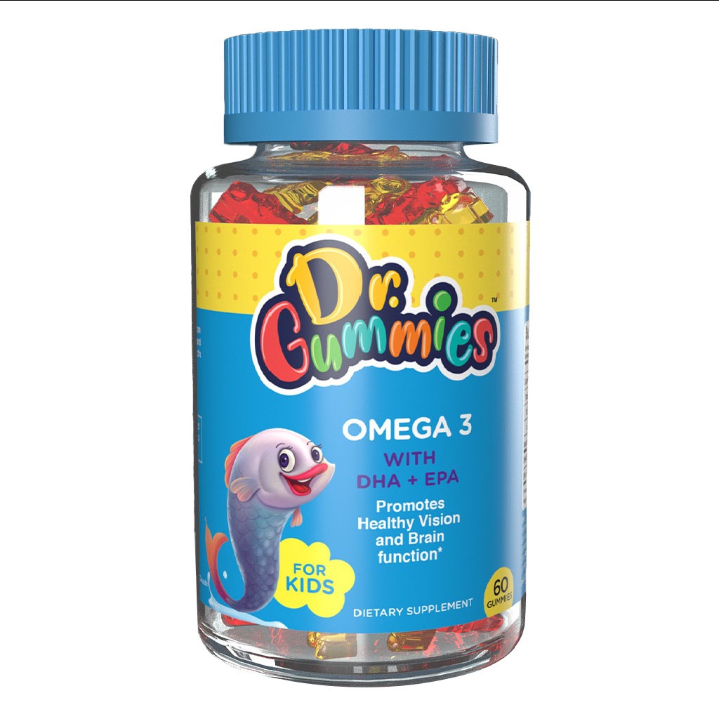 Dr. Gummies Kids Omega 3 Gummies With DHA & EPA For Healthy Vision And Brain Function, Pack of 60's