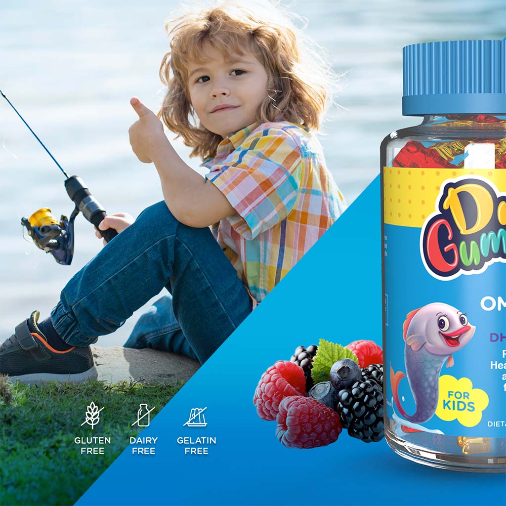 Dr. Gummies Kids Omega 3 Gummies With DHA & EPA For Healthy Vision And Brain Function, Pack of 60's