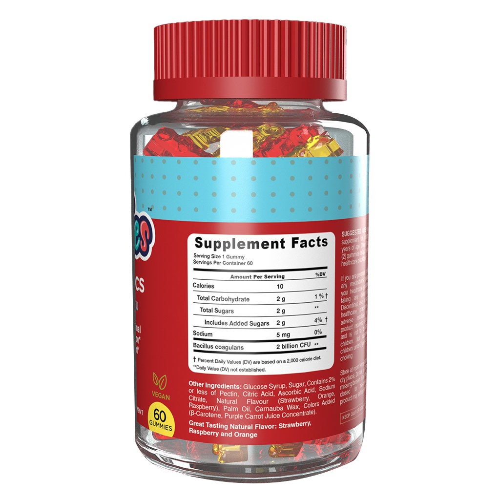 Dr. Gummies Kids Probiotic Gummies With 2 Billion CFU For Digestive Support, Pack of 60’s