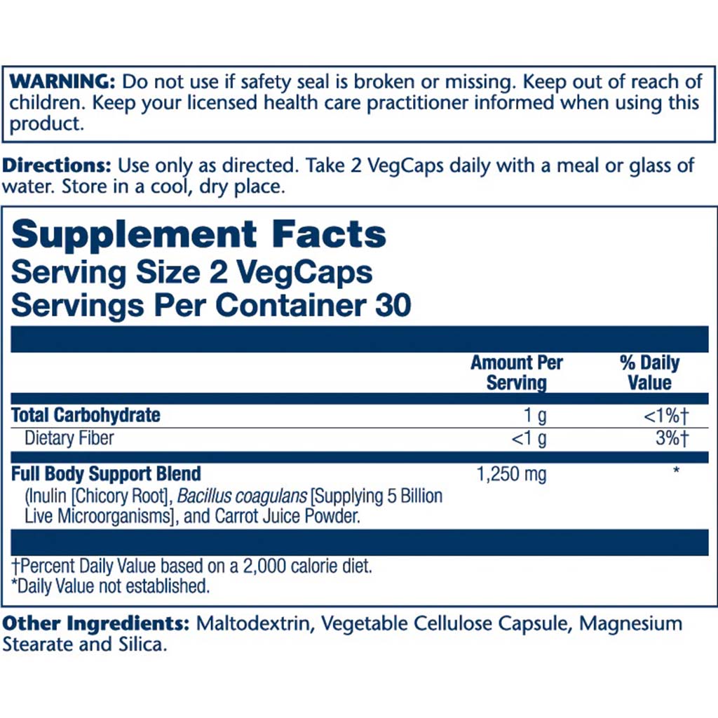 Solaray Bacillus Coagulans 5 Billion CFU Vegetarian Capsules With Prebiotics For Digestive & Full Body Support, Pack of 60's