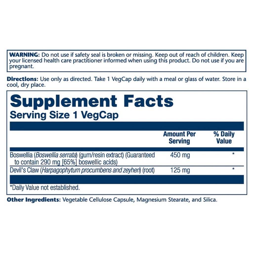 Solaray Boswellia Resin Extract 450mg Vegetarian Capsules For Joint Health, Pack of 60's