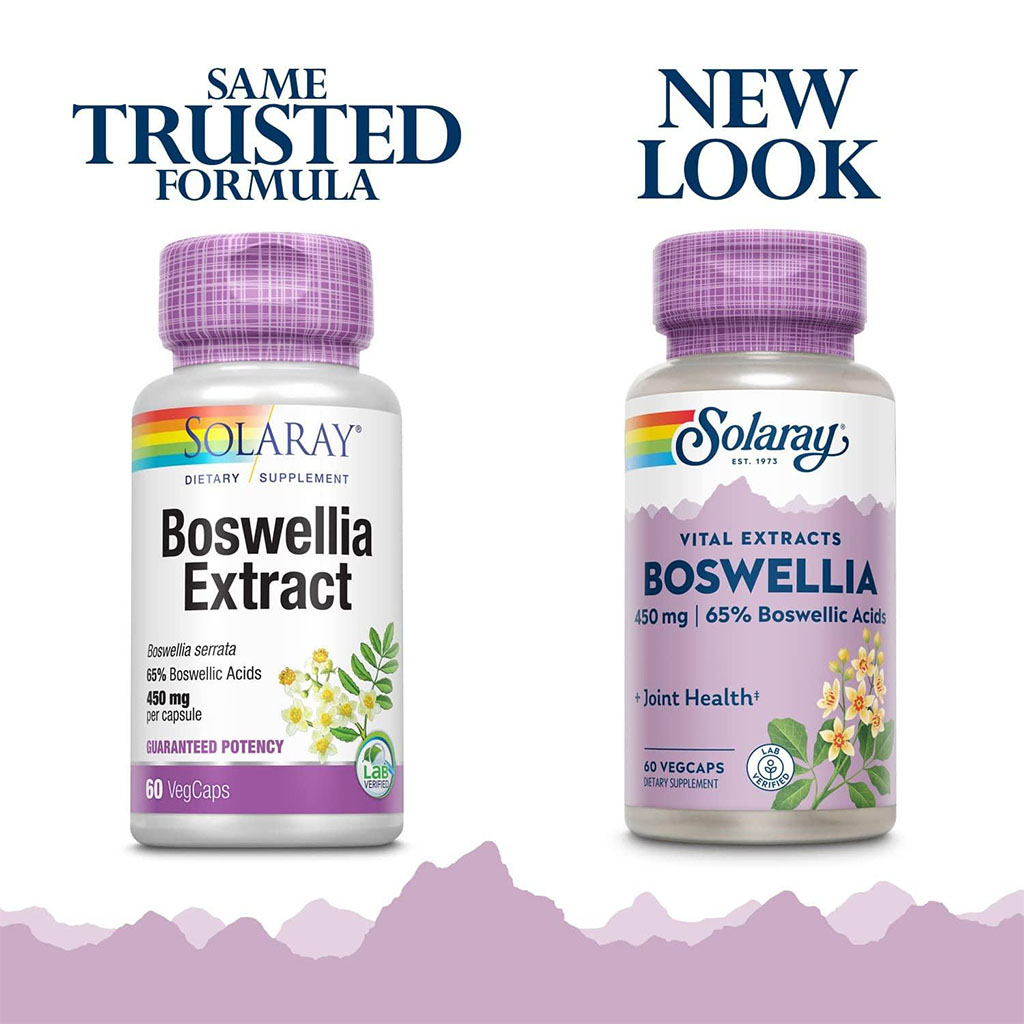 Solaray Boswellia Resin Extract 450mg Vegetarian Capsules For Joint Health, Pack of 60's