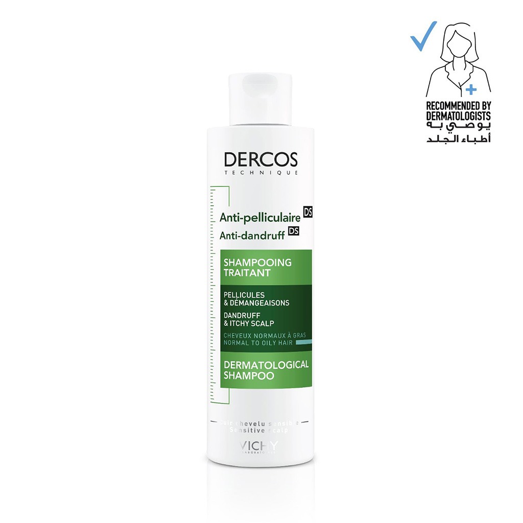 Vichy Dercos Anti-Dandruff Shampoo With Selenium DS And Salicylic Acid For Itchy Scalp And Normal To Oily Hair 390ml