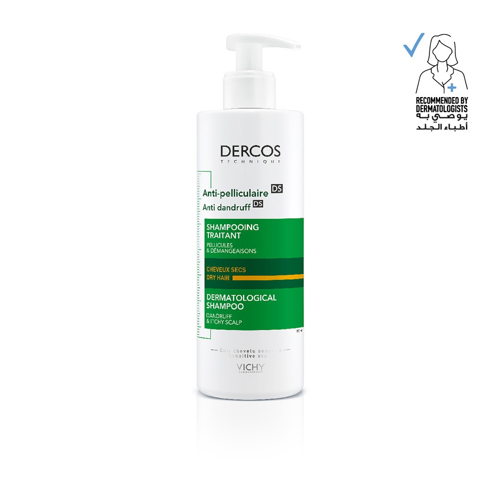 Vichy Dercos Anti-Dandruff Shampoo With Selenium DS And Salicylic Acid For Itchy Scalp & Dry Hair 390ml
