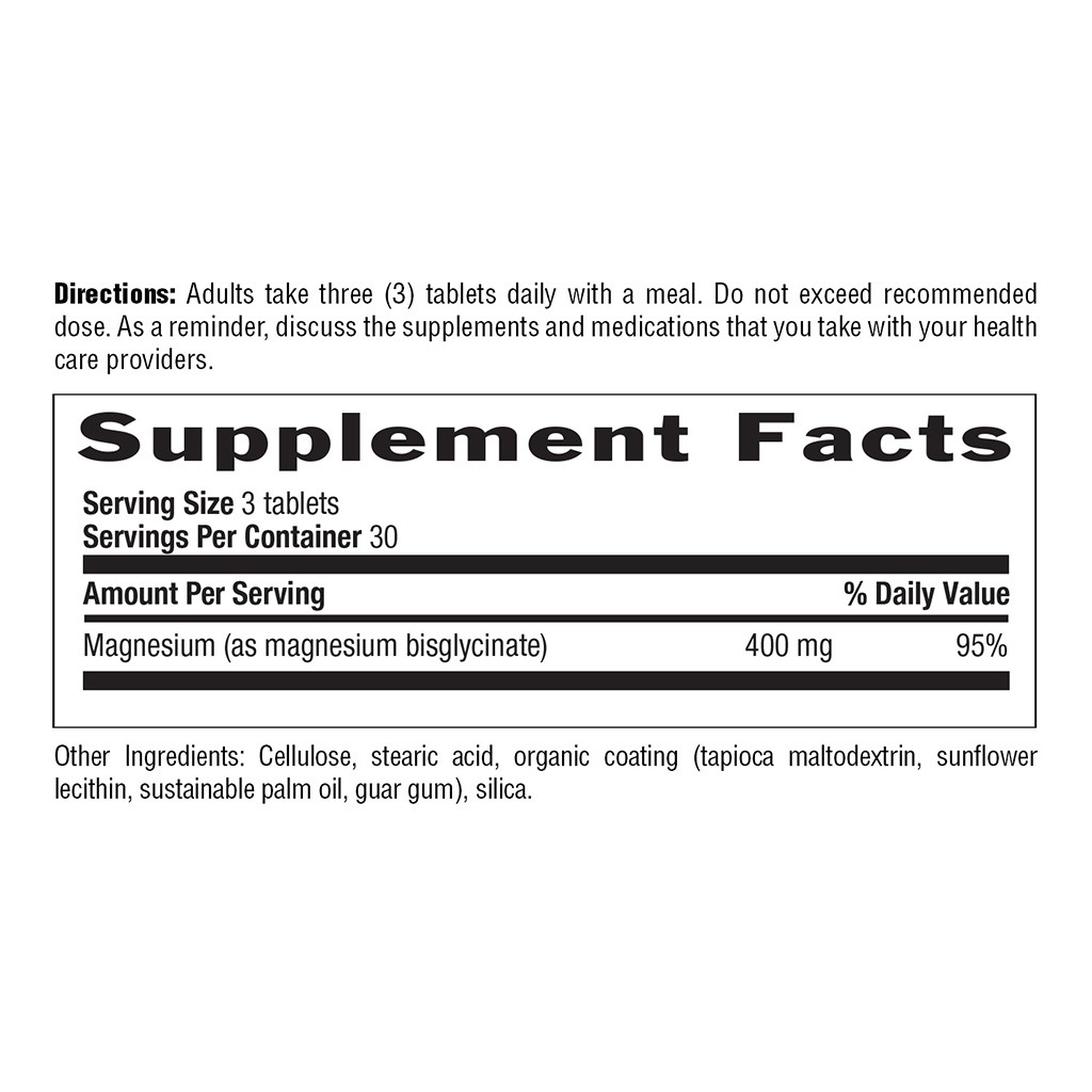 Country Life 400mg Chelated Magnesium Glycinate Tablets For Bone & Muscle Health, Pack of 180's