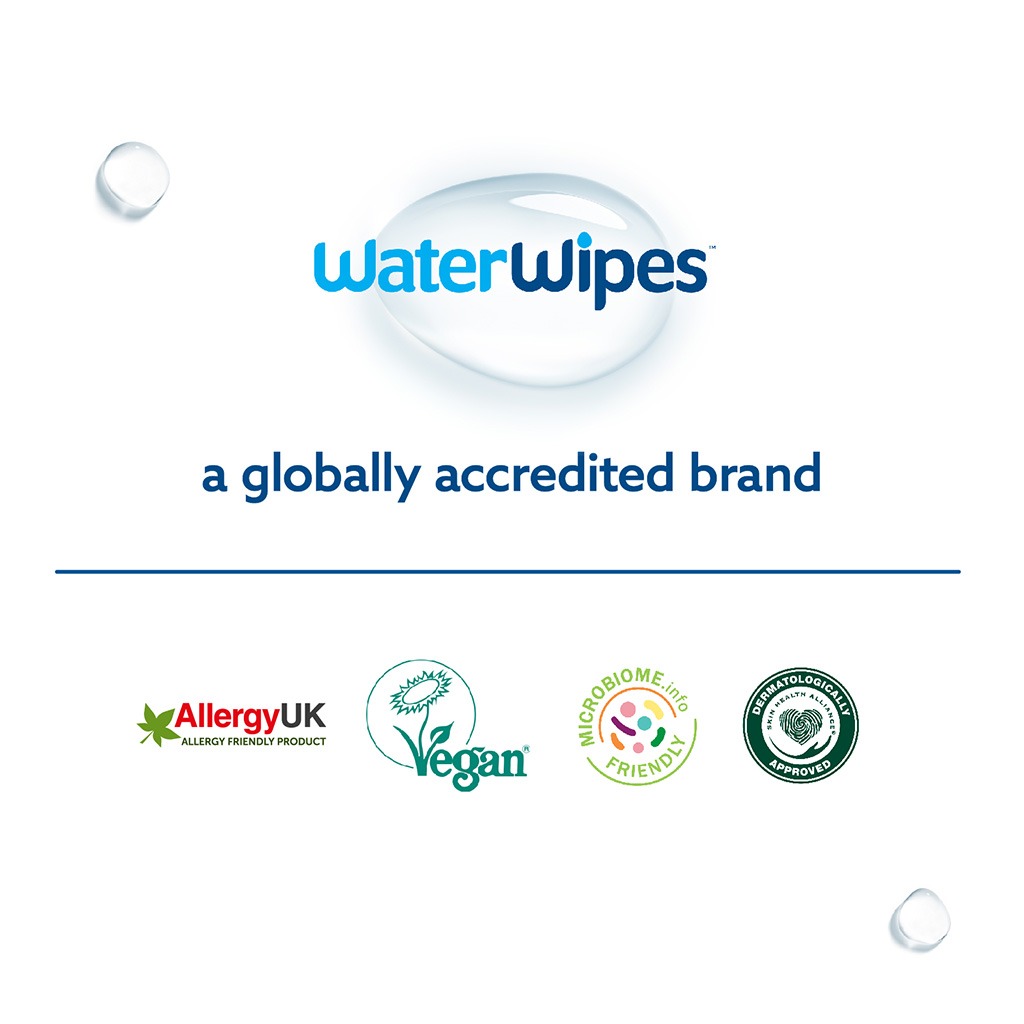 WaterWipes Original Plastic Free Baby Wipes, Pack of 60 Unscented Wet Wipes