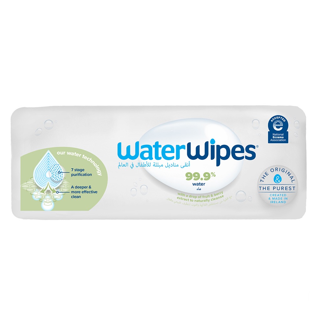 WaterWipes Plastic Free Textured Clean Toddler & Baby Wipes, 4 Packs Each of 60 Unscented Wet Wipes