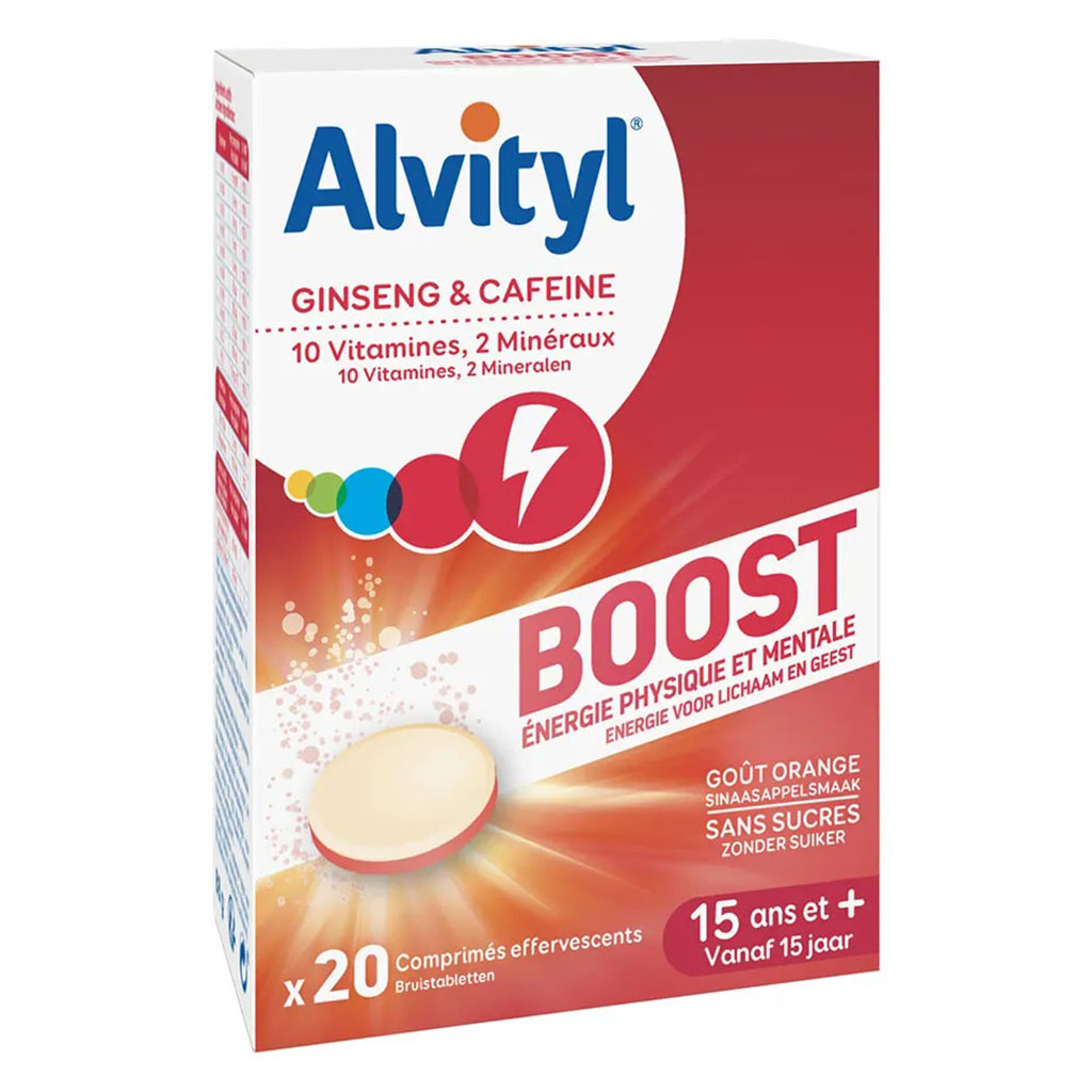 Alvityl Multivitamin With Ginseng & Caffeine Effervescent Tonus Tablets For Energy Boost, Pack of 20’s 