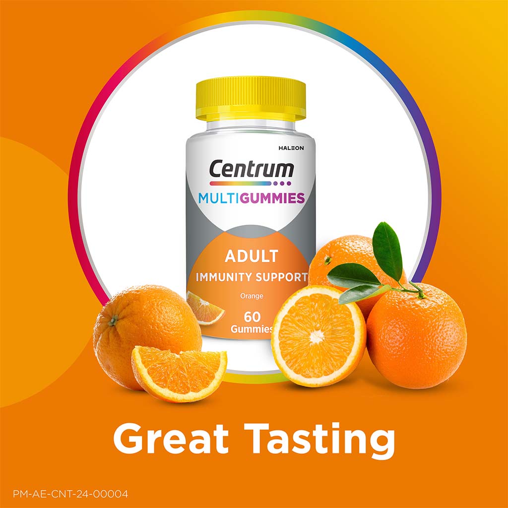 Centrum Adult MultiGummies For Immunity Support, Orange Flavor, Pack of 60's