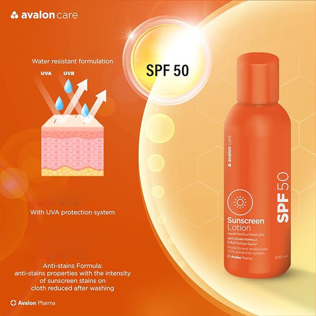 Avalon Care SPF 50 Sunscreen Lotion 200ml