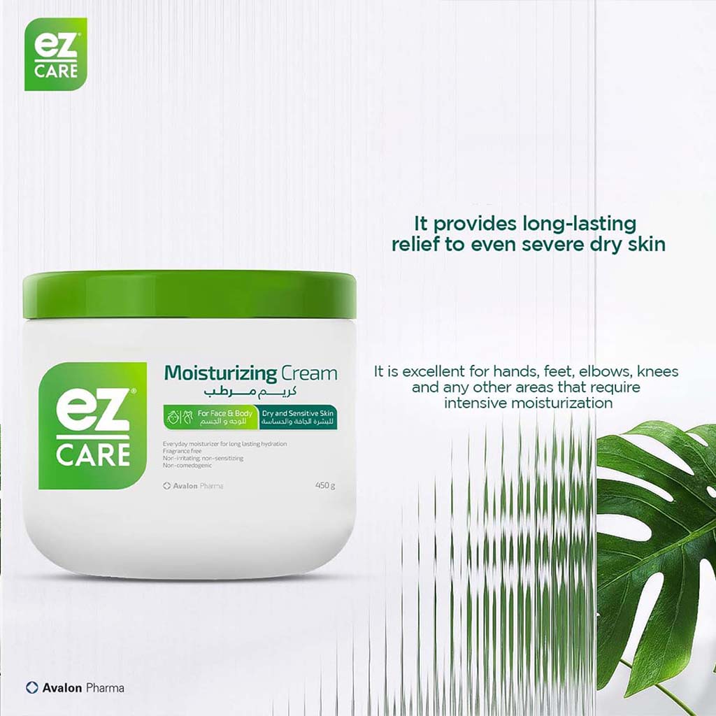 Avalon Ez Care Moisturizing Cream, Face & Body Moisturizer For Dry & Sensitive Skin 450g