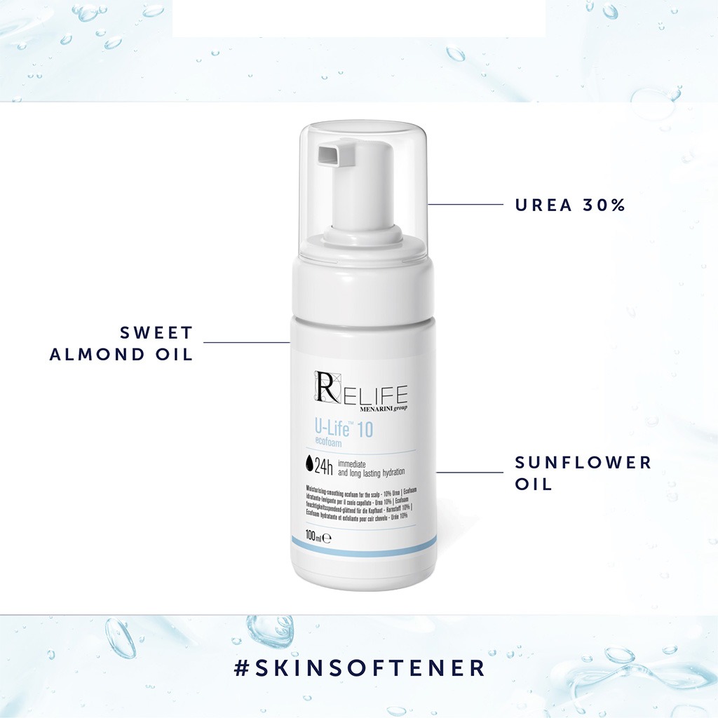 Relife U-Life 10 Moisturizing & Smoothing Ecofoam With 10% Urea For Dry & Flaky Scalp 100ml 