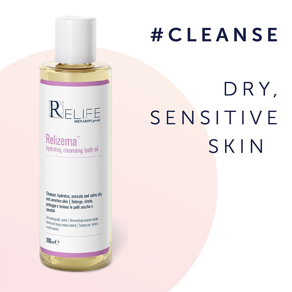 Relife Relizema Hydrating Cleansing Bath Oil For Dry & Sensitive Skin 200ml