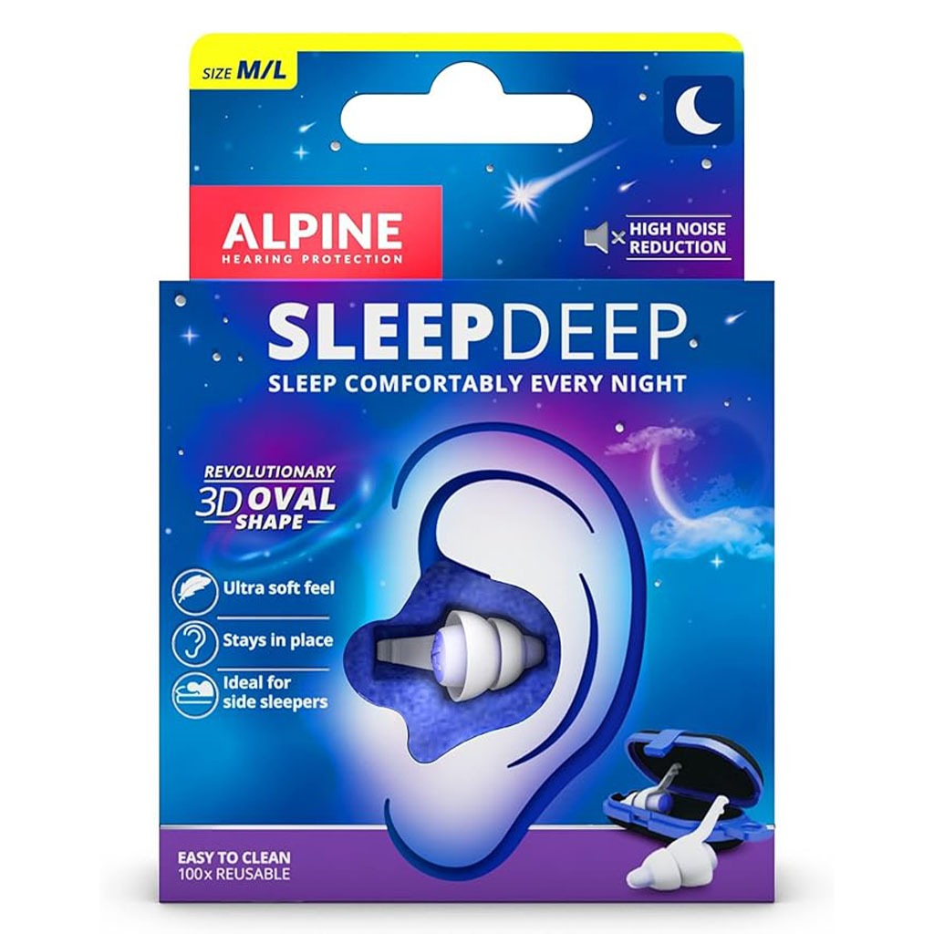 Alpine SleepDeep Oval Shaped Sleeping Earplugs - Medium/Large, 1 Pair