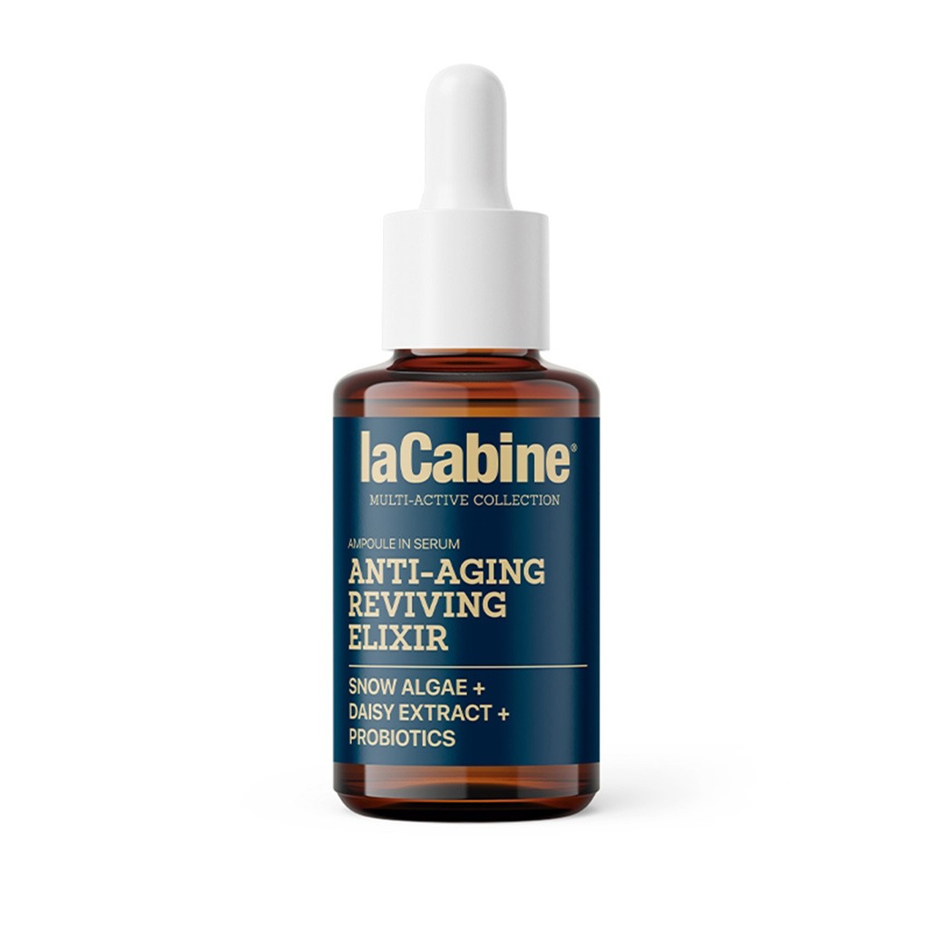 LaCabine Anti-Aging Reviving Elixir Ampoule In Serum With Snow Algae, Daisy Extract & Probiotics For All Skin Types 30ml