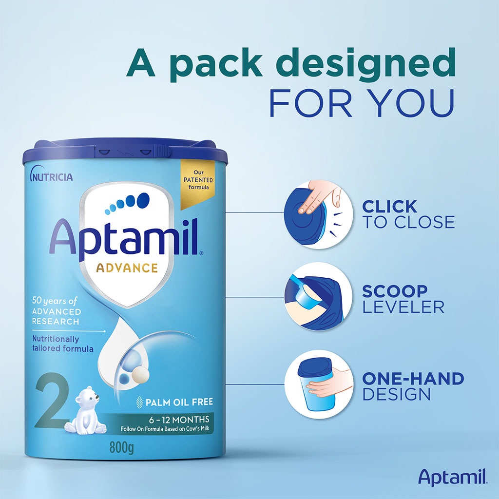 Aptamil Advance Stage 2 Palm Oil Free Infant Milk Formula For 6 To 12 Months 800g 