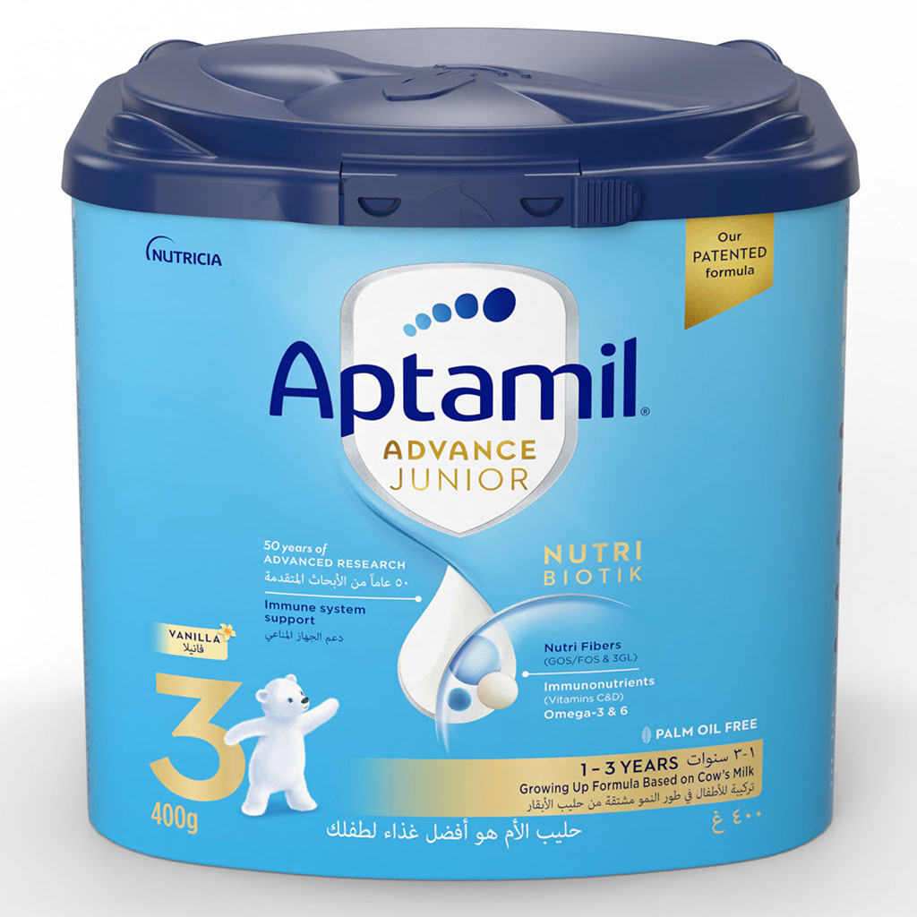 Aptamil Advance Junior Stage 3 Palm Oil Free Toddlers Milk Formula For 1 To 3 Years 400g 