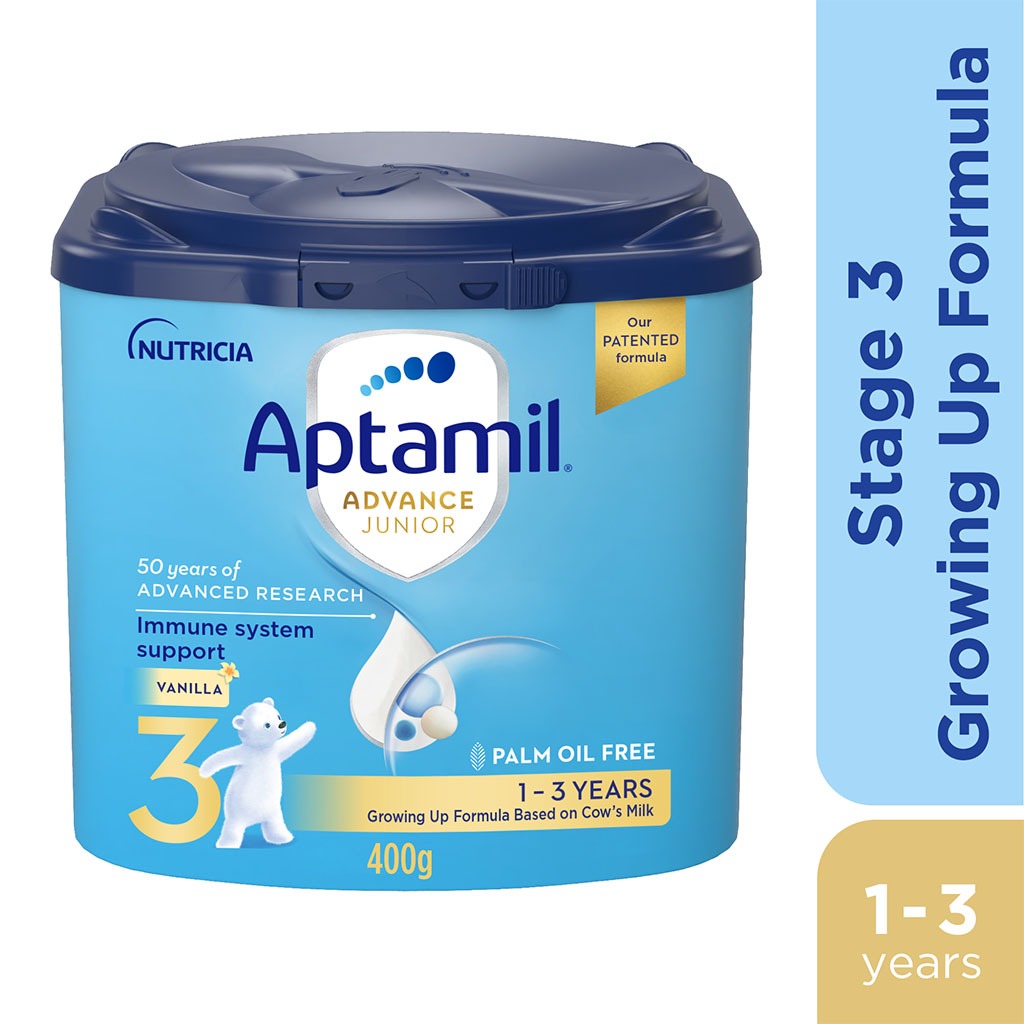 Aptamil Advance Junior Stage 3 Palm Oil Free Toddlers Milk Formula For 1 To 3 Years 400g 