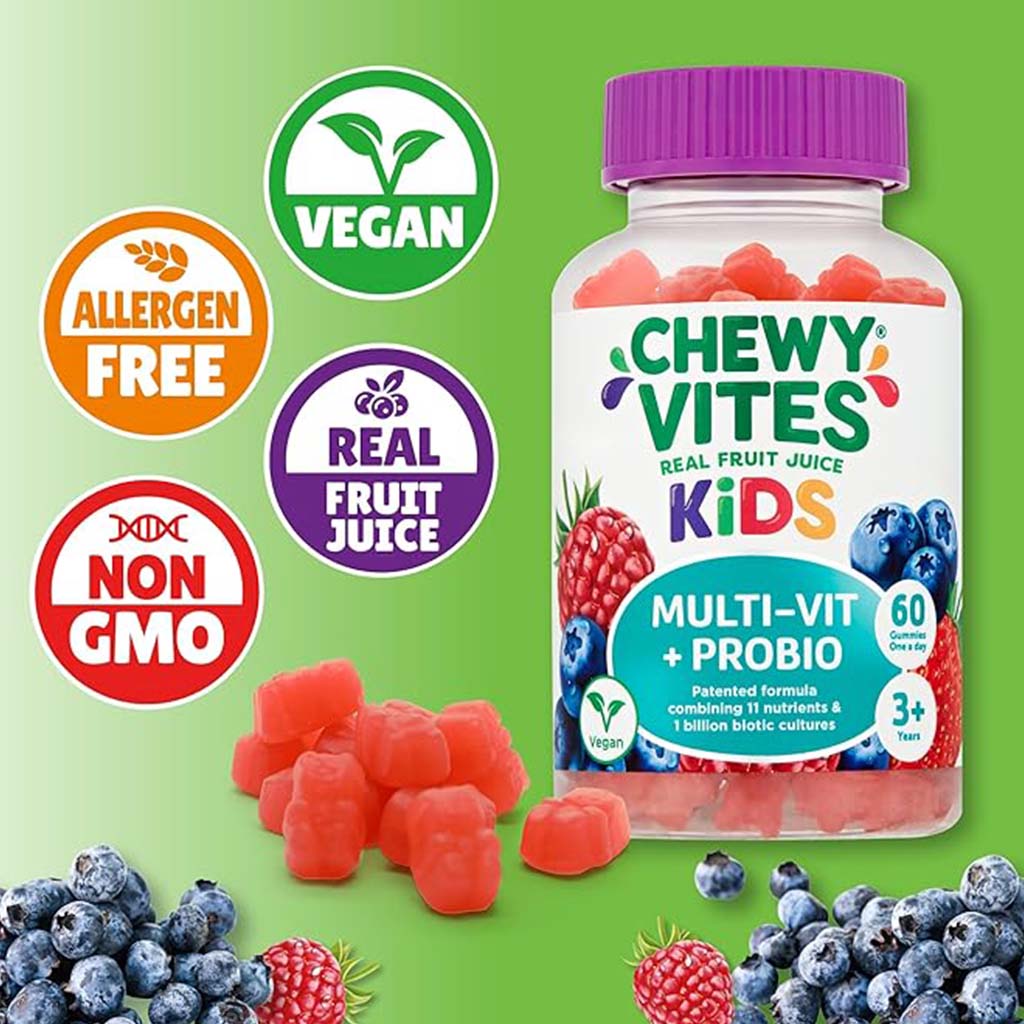 Chewy Vites Multivit + Probio Kids Multivitamin & Probiotic Gummies, Pack of 60's