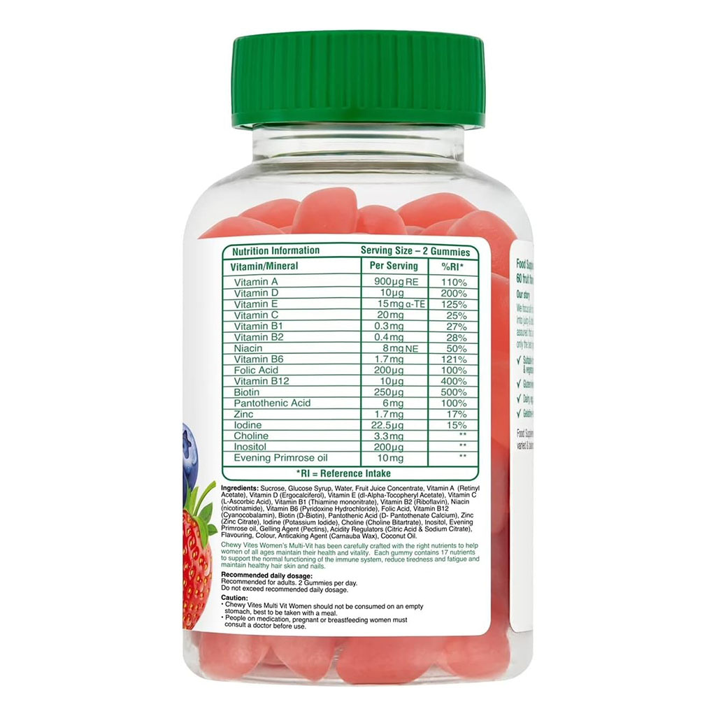 Chewy Vites Women's Multivitamin Supplement Adult Gummies, Pack of 60'S