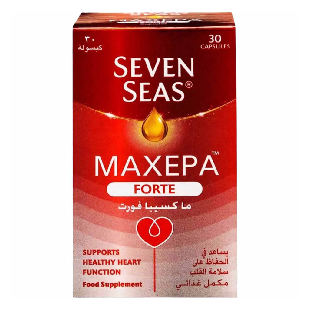Seven Seas Maxepa Forte With 640mg Omega 3 Fish Oil Capsules For Healthy Heart Function, Pack of 30's