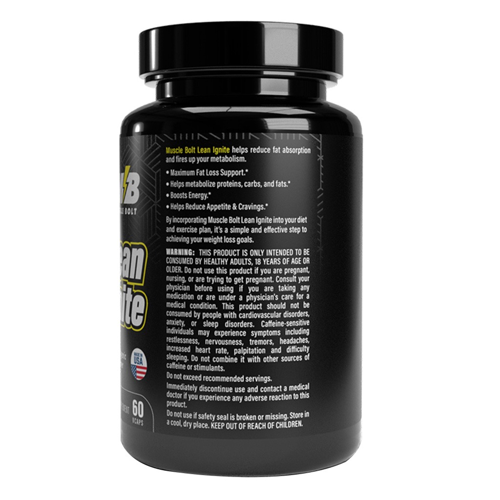 Muscle Bolt Lean Ignite Thermogenic Fat Burner Vegetarian Capsules, Pack of 60’s