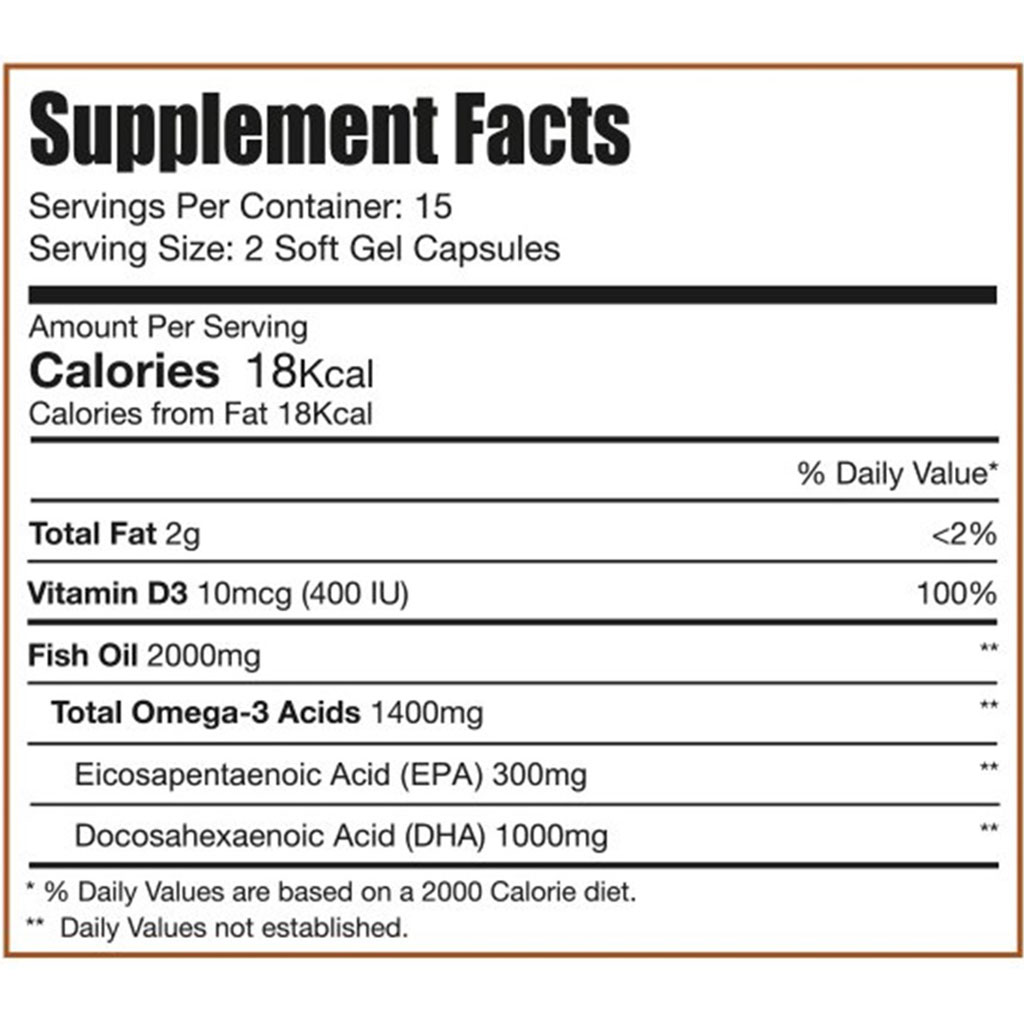 Eva Pharma Limitless Omega 3 Fish Oil 2000mg Soft Gel Capsules, Pack of 30’s