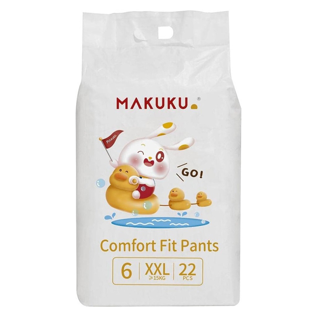 Makuku Comfort Fit Baby Diaper Pants, Size 6, Double Extra Large (XXL) For 15+Kg, Pack of 22’s