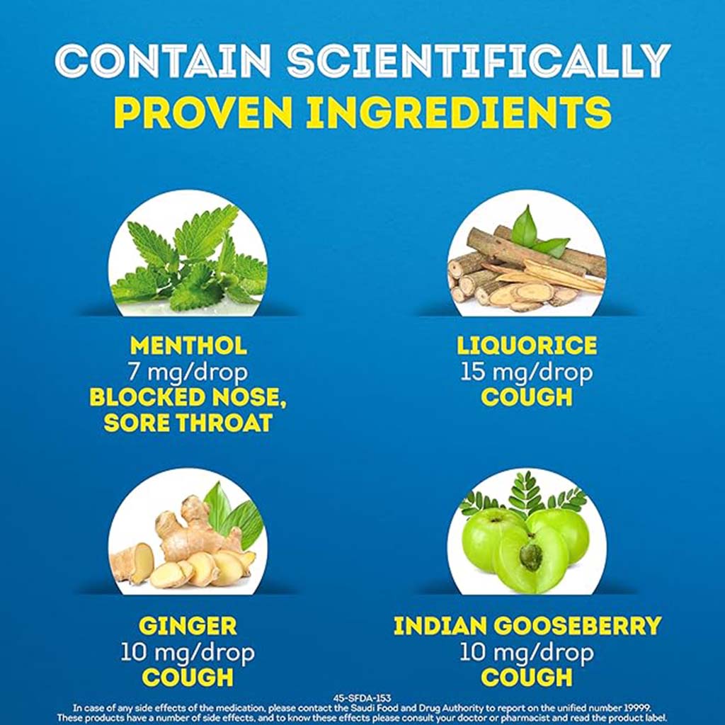 Vicks VapoDrops + Cough, Orange Menthol Flavored Lozenges For Sore Throat, Pack of 36's