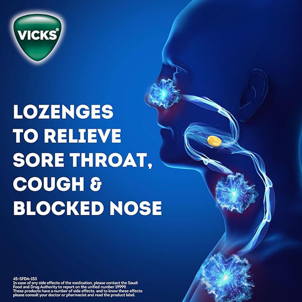 Vicks VapoDrops + Cough, Berry Menthol Flavored Lozenges For Sore Throat, Pack of 36’s