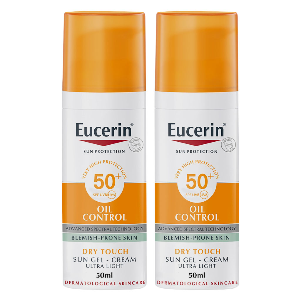 Eucerin Sun Oil Control Dry Touch SPF50+ Sunscreen Gel Cream 50ml - PROMO PACK of 2's -Buy 1 & Get 2nd At Half Price