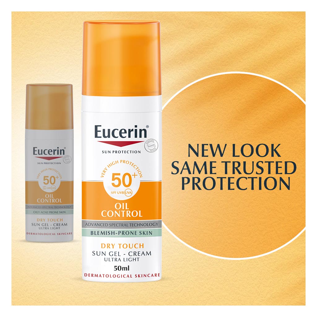Eucerin Sun Oil Control Dry Touch SPF50+ Sunscreen Gel Cream 50ml - PROMO PACK of 2's -Buy 1 & Get 2nd At Half Price