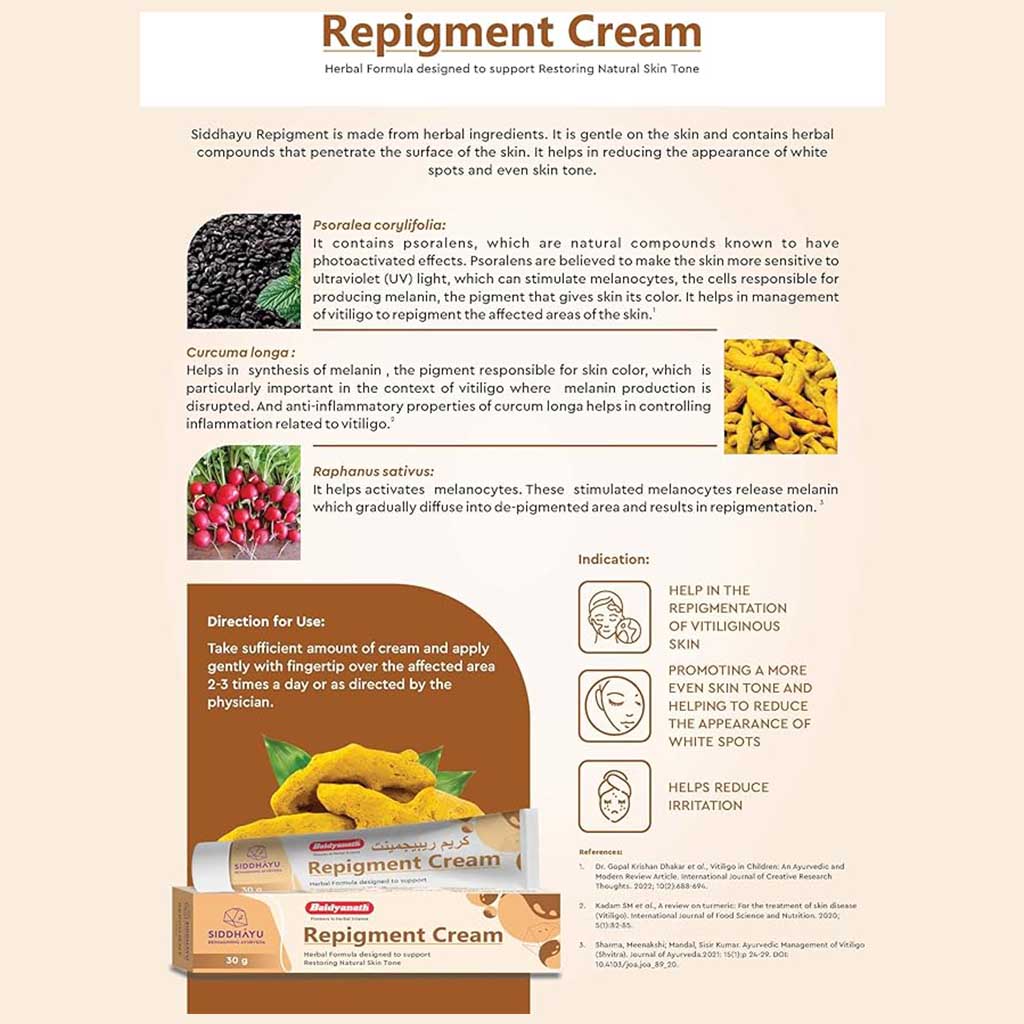 Siddhayu Repigmenting Herbal Cream For Vitiligo 30g 